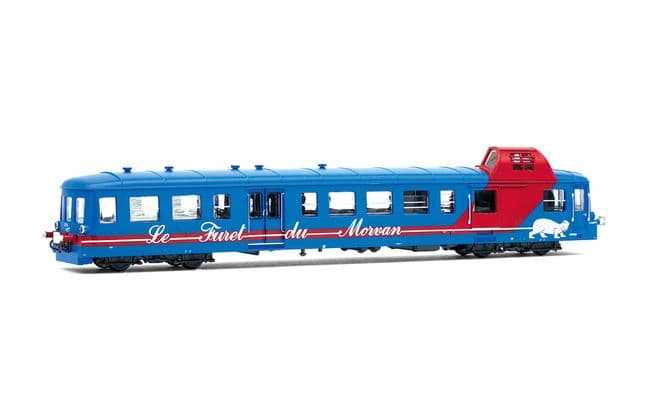 CFTA, X 3876 "Le Furet de Morvan", blue and red tourist train
