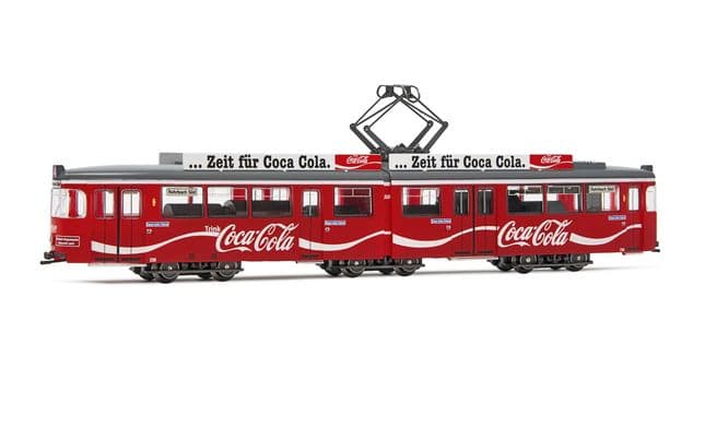 Straßenbahn, Typ Duewag Gt6, version Heidelberg, in "Coca Cola"-Lackierung, Ep. IV, mit DCC-Decoder