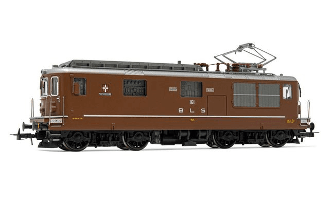 Rivarossi (H0 1:87), BLS, electric locomotive class Re 4/4, BLS 161 "Domodossola", brown livery, period IV-V, with DCC-Sounddecoder