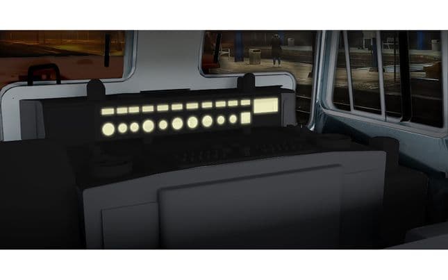 RENFE, locomotora de maniobras diésel 309, decoración roja/gris, ép V