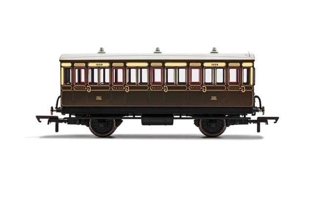 GWR, 4 Wheel Coach, 3rd Class, Fitted Lights, 1889 - Era 2/3