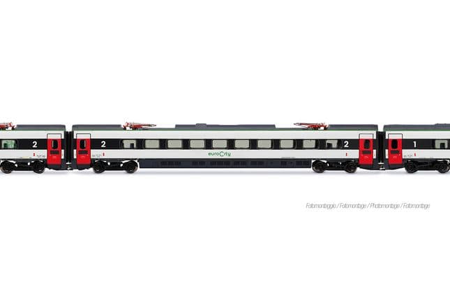 FS Trenitalia, 4-tlg. Grundset des Hochgeschwindigkeitszug ETR 610 in neuer EuroCity-Farbgebung