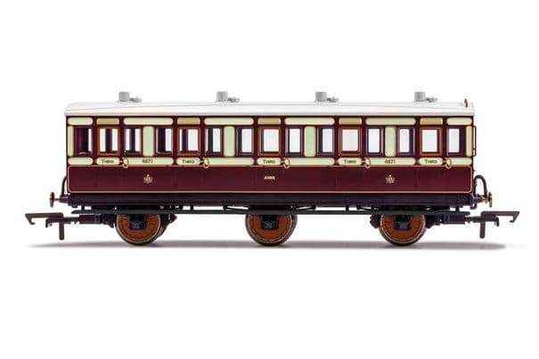 LNWR 6 Wheel Coach 3rd Class Fitted Lights 4671 Era 2