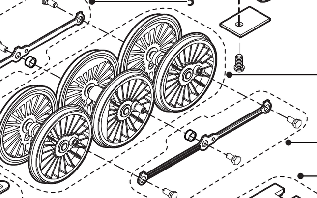 Loco wheel set, RailRoad Class A1 Locomotive Wheel Set (R3086)