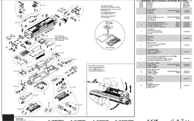 Elektrolokomotive BR 181.2 Accessori anteriore e chassis