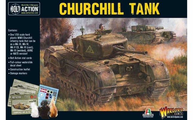 Churchill Infantry Tank 1:56 WWII Military Warlord Games Plastic Model Kit