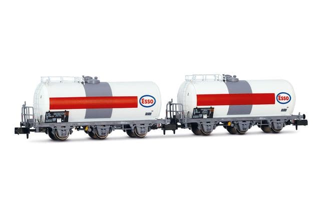 SNCF, set d 2 carri cisterna a 3 assi Uh, "Esso", ep. IV