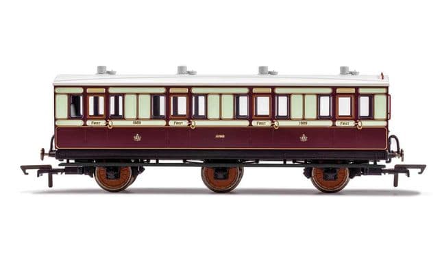 LNWR, 6 Wheel Coach, 1st Class, Fitted Lights, 1889 - Era 2
