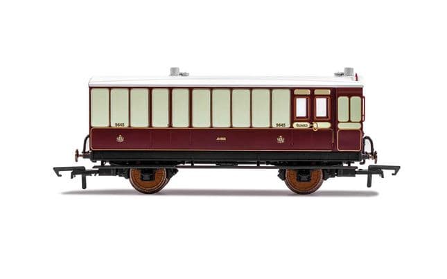 LNWR, 4 Wheel Coach, Passenger Brake, 9645 – Era 2