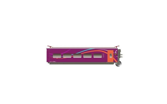 RENFE, set complementario de 3 coches del tren de alta velocidad "AVLO", no. 1/3, decoración violeta, ép. VI