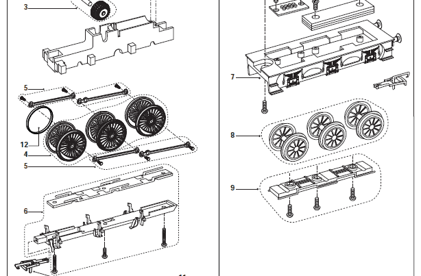 Loco chassis, 4F Class Locomotive Chassis Bottom (R3030)