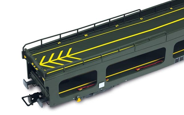 SNCF, fourgon porte-automobiles DD DEV 66, livrée verte avec logo « Casquette » blanc, ép. V