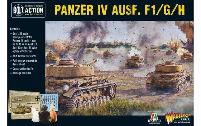 Panzer IV Ausf. F1/G/H Medium Tank 1:56 WWII Military Wargaming Plastic Model Kit