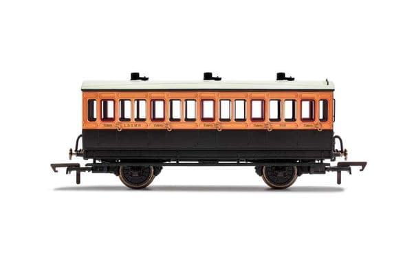 LSWR 4 Wheel Coach 3rd Class Fitted Lights 302 Era 2