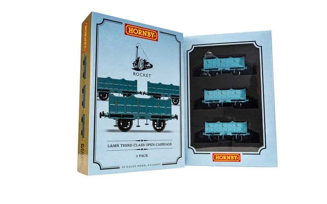 Open Carriage Pack containing 3x Open Carriages (Stephenson's Rocket)