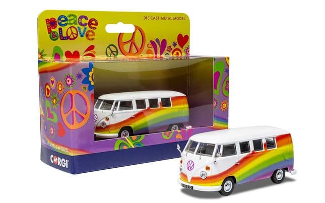 Volkswagen Campervan Peace Love and Rainbows