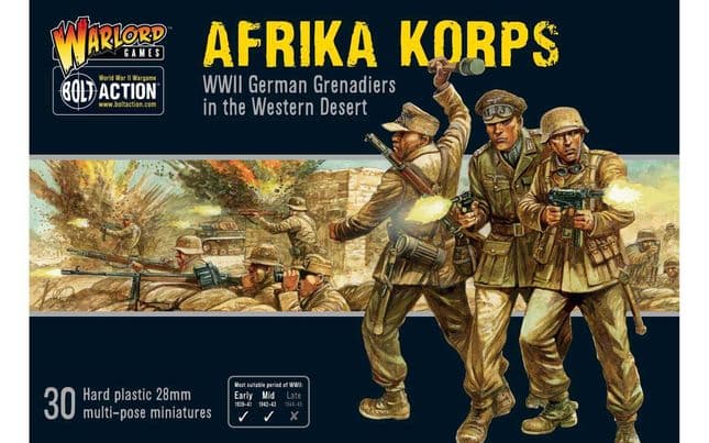 Afrika Korps German Grenadiers Western Desert 1:56 WWII Military Warlord Games Plastic Model Kit