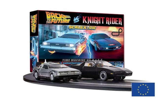Scalextric Back to the Future vs Knight Rider Retro Race Set (EU Plug)