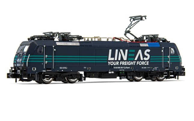 RAILPOOL, Elektrolokomotive BR 186 293-7, "Lineas"-Lackierung, Ep. VI, mit DCC-Decoder