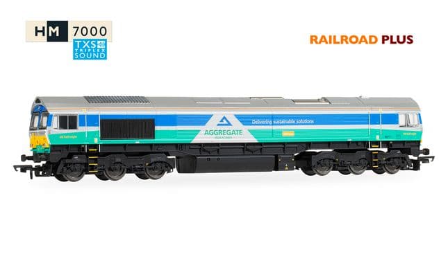 RailRoad Plus: Class 66 - Aggregates Industries - 66711 'Sence' (DCC Sound Fitted)