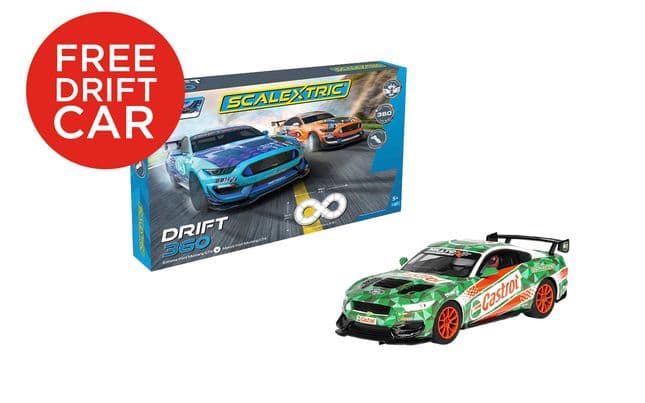 Scalextric Drift 360 Race Set and FREE Castrol Drift Car