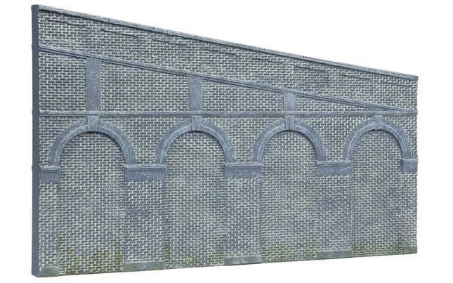 High Stepped Arched Retaining Walls x 2 (Engineers Blue Brick)