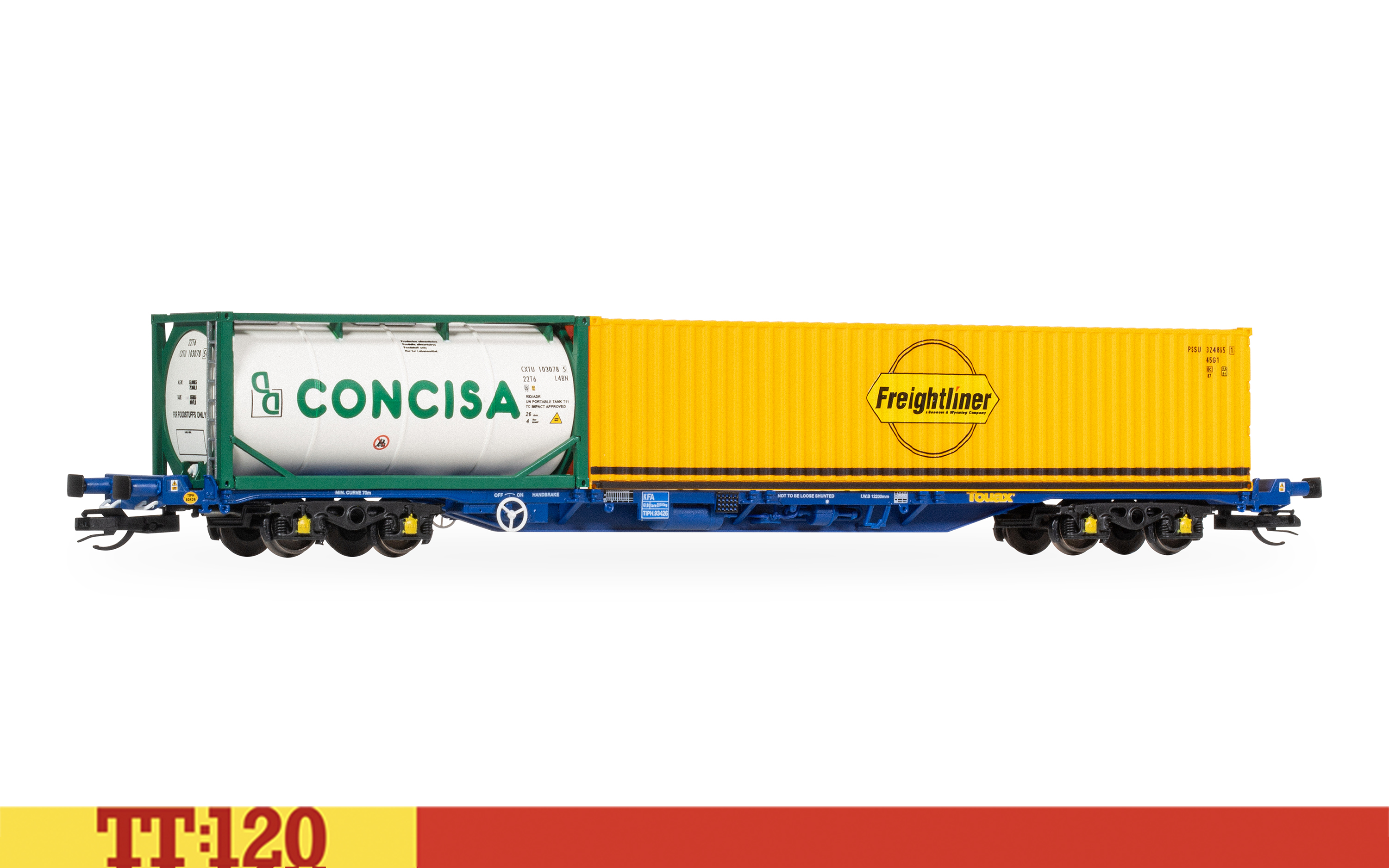 TT6031 Touax KFA Container Wagon with 1x20 & 1x40 Containers