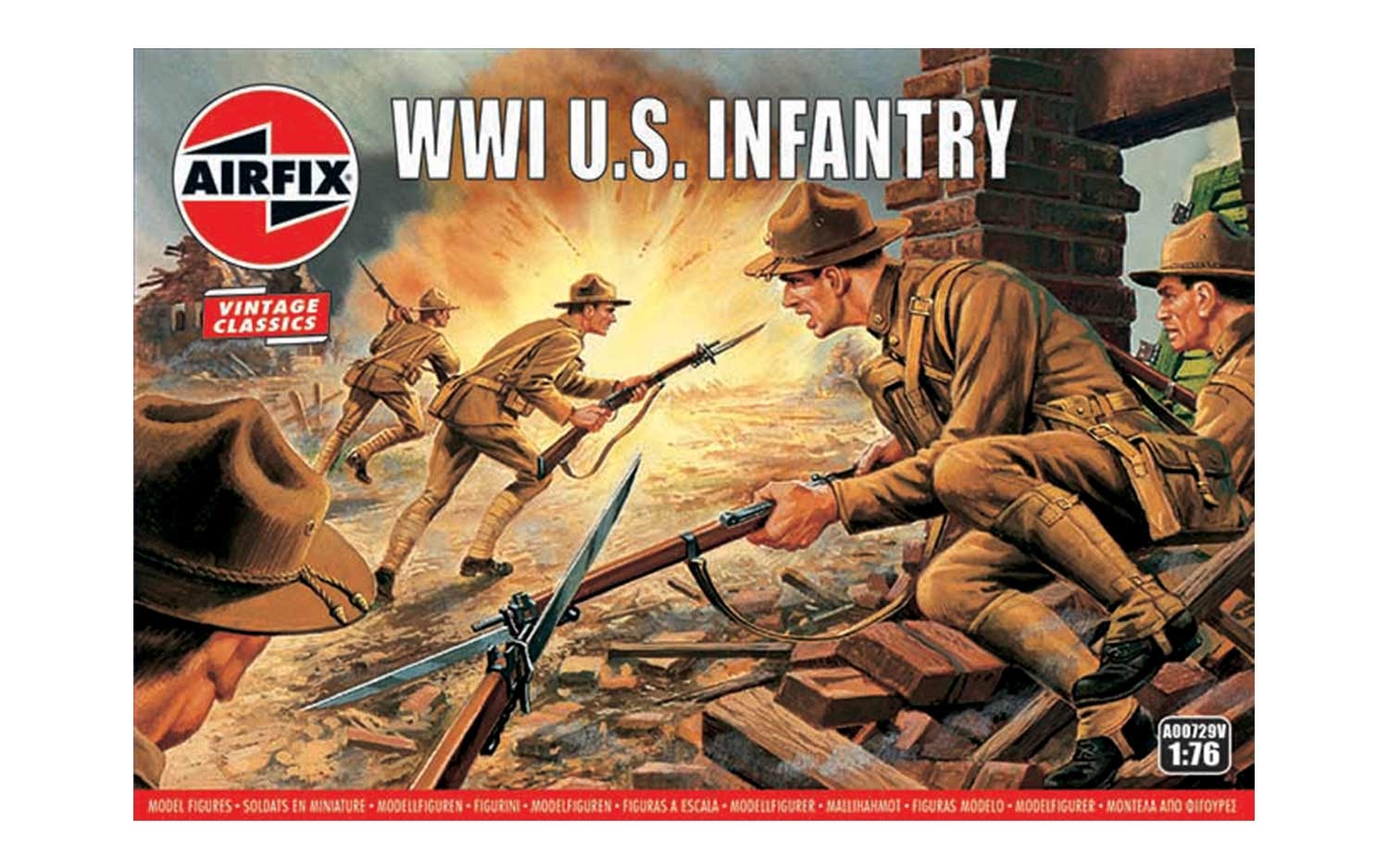 Airfix 01729 1:72nd scale WWI American Infantry Figures 