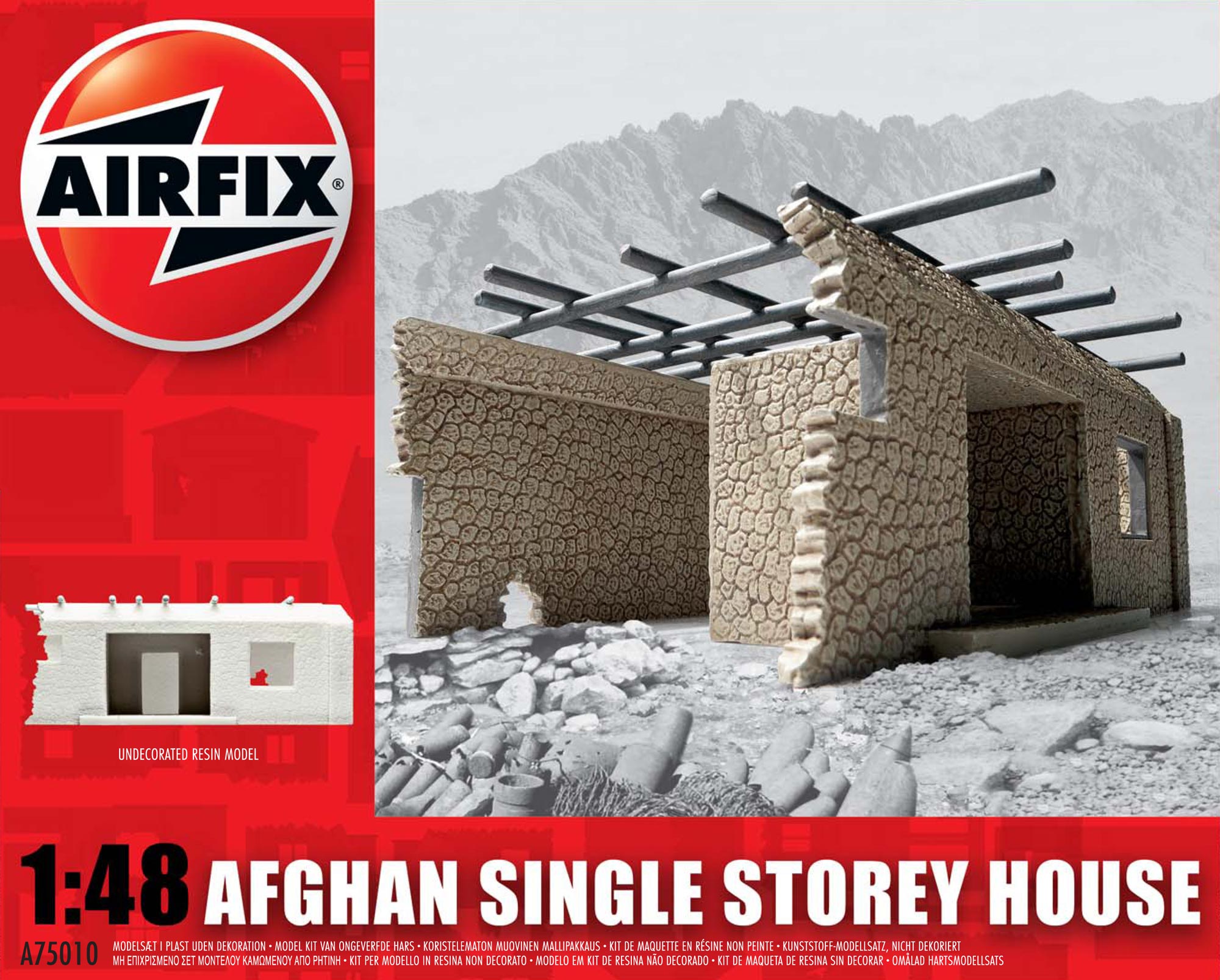 AIRFIX 1:48 KIT MONTATO IN RESINA AFGHAN SINGLE STOREY HOUSE  75010  serie 7 