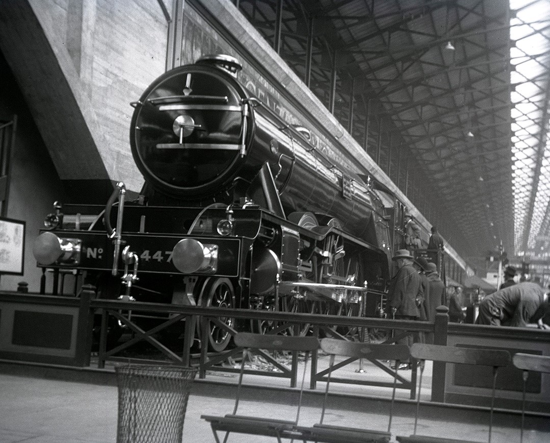 BEE Flying Scotsman in display in black and white