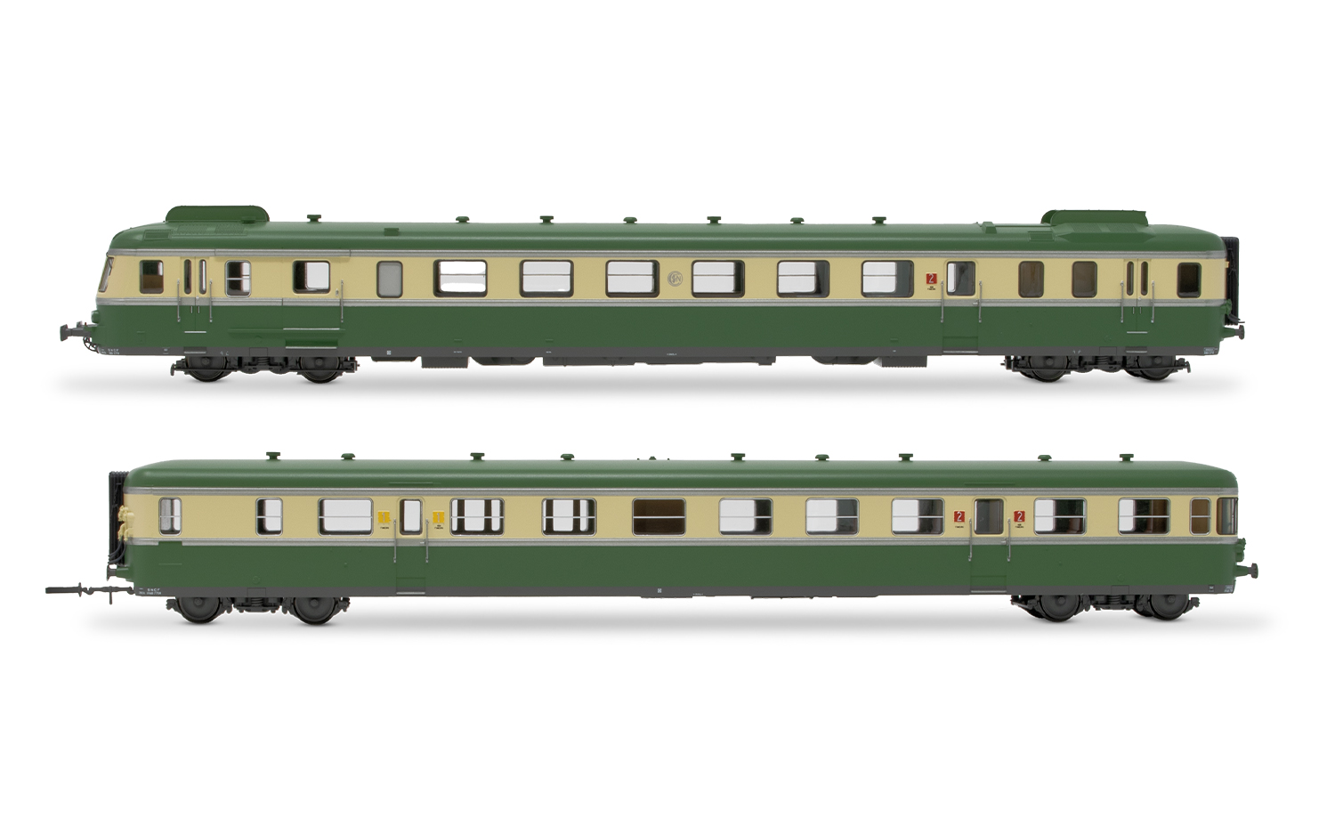 Autorail Jouef HJ2429 RGP 2 X 2719 + Remorque XRAB 7708 - SNCF Époque IV