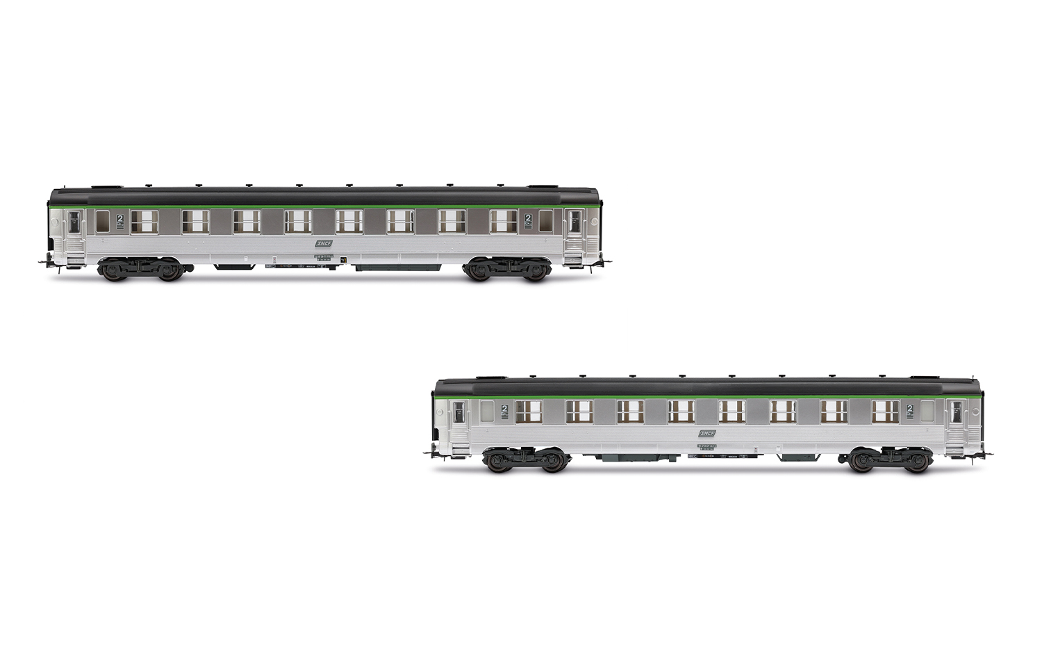 HJ4177 SNCF, 2-unit pack short DEV Inox coaches (2 x B8 2nd cl.) with ...
