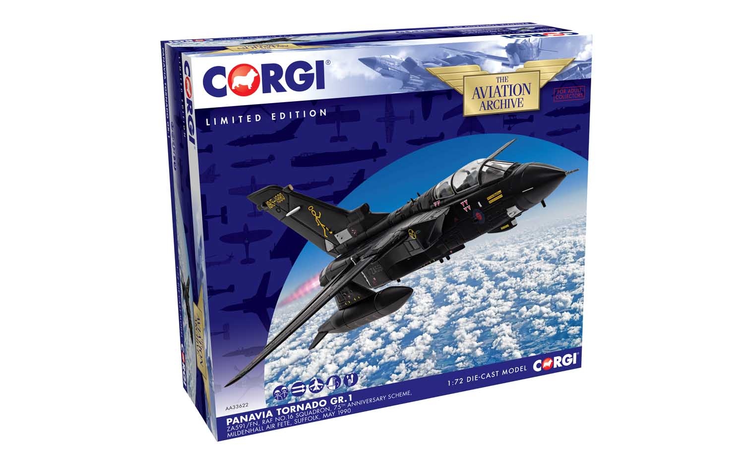 Corgi Aviation Archive Panavia Tornado Gr.1 RAF 16 Squadron 1990 AA33622 for sale online 