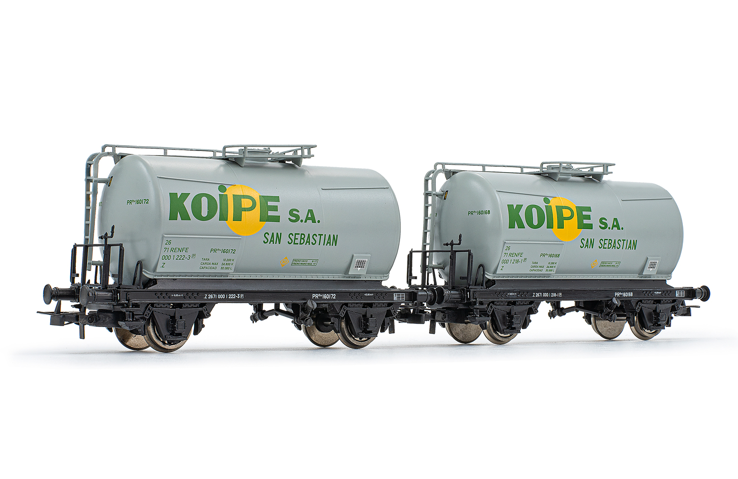 HE6029 RENFE, 2-unit set of 2-axle tank wagons, grey HE6029 RENFE, 2-unit set of 2-axle tank wagons, grey