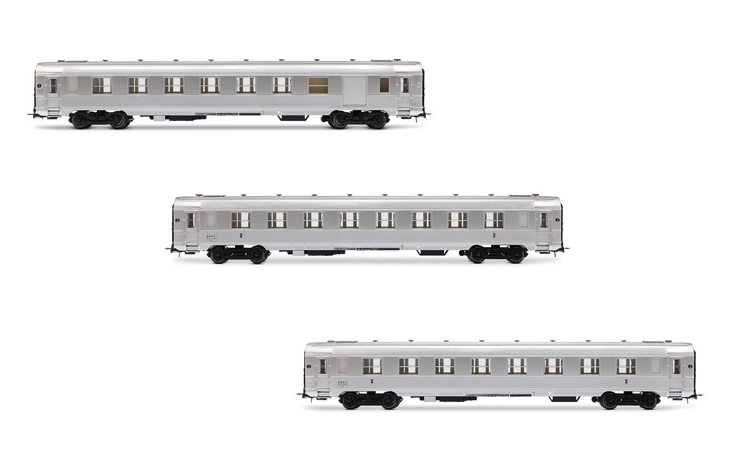 Jouef HJ4135-2 - Voiture Voyageurs INOX B6Dtj Toit Argent - Ep IV-V - HO
